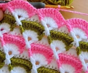 Aprende a tejer patron abanicos a crochet