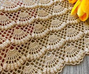 Como tejer patron abanico de crochet