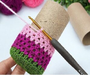 Como tejer cesta para lapiceros a crochet
