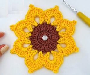 Como tejer un girasol de crochet