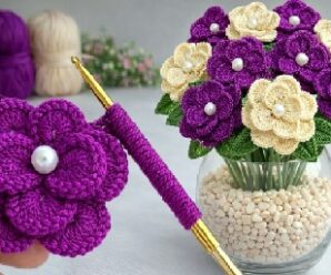Mira y aprende a tejer lindo patron para flor