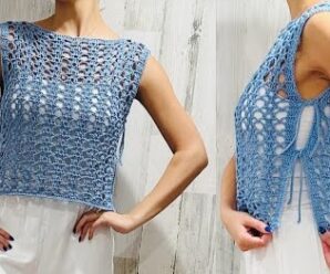 Top a crochet anudado