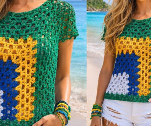 Blusa de Brasil en crochet