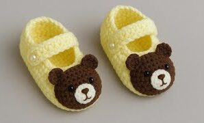 Tejido de zapatitos ositos a crochet