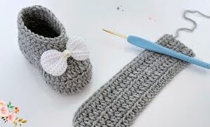 Tejido de zapatitos de bebé a crochet