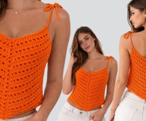 Blusa crochet naranja