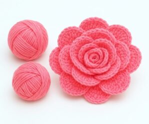 Rosa a crochet 3D
